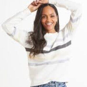 Evereve Kory Varsity Stripe Sweatshirt - Size Medium